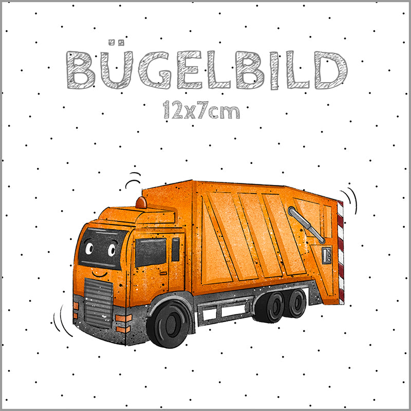 Müllauto (876) Bügelbild Aufbügler
