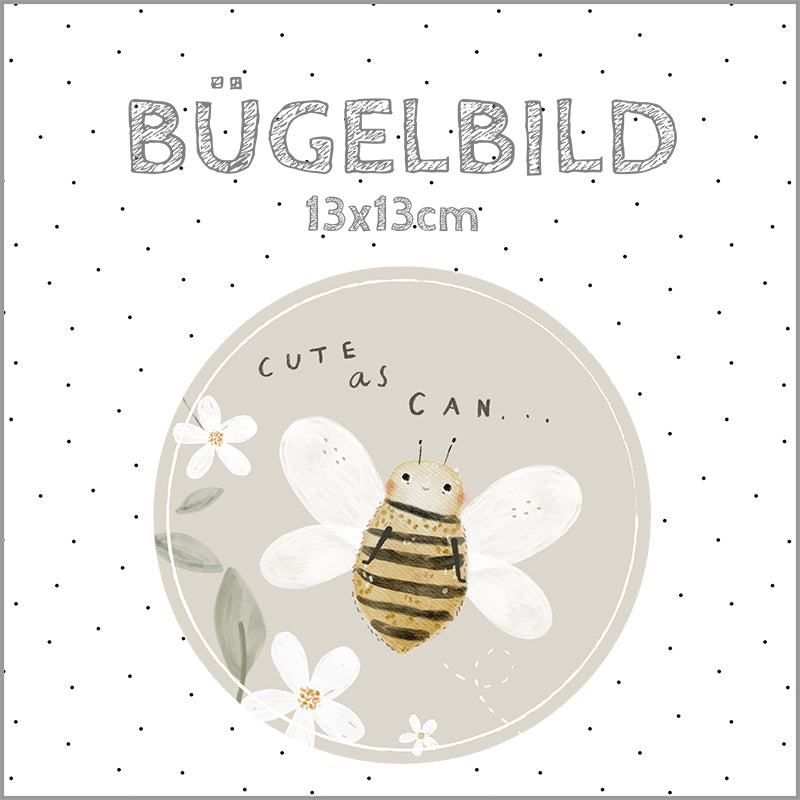 Bügelbild Cute as can Bee | 13x13cm