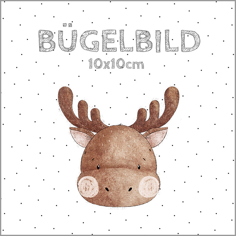 Bügelbild Moose beige | 10x10cm