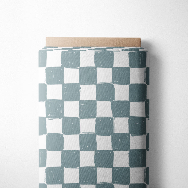 0.5m BIO French Terry Checkerboard denim *VORBESTELLUNG*