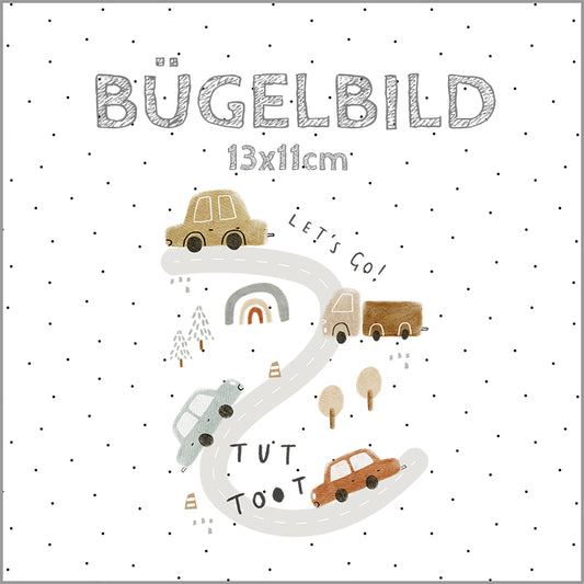 Bügelbild Tuut to the Town Road | 13x11cm