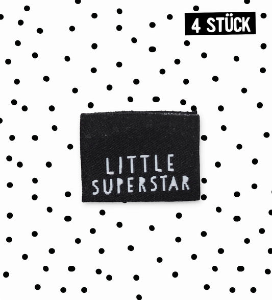 Weblabel Little Superstar schwarz | 4 Stück