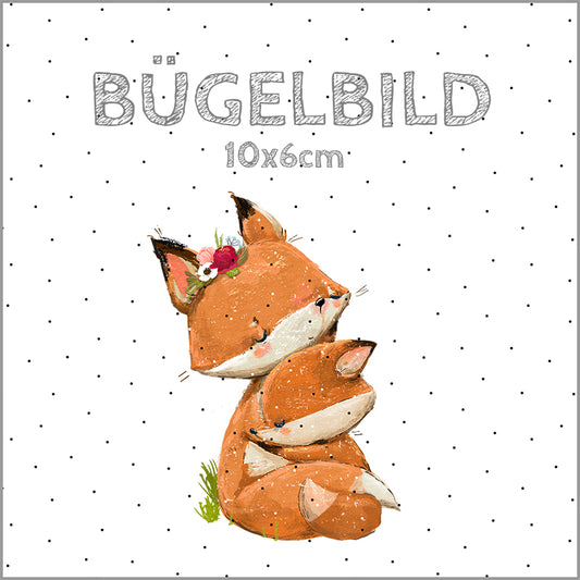 Bügelbild Fuchs-Liebe | 10x6cm